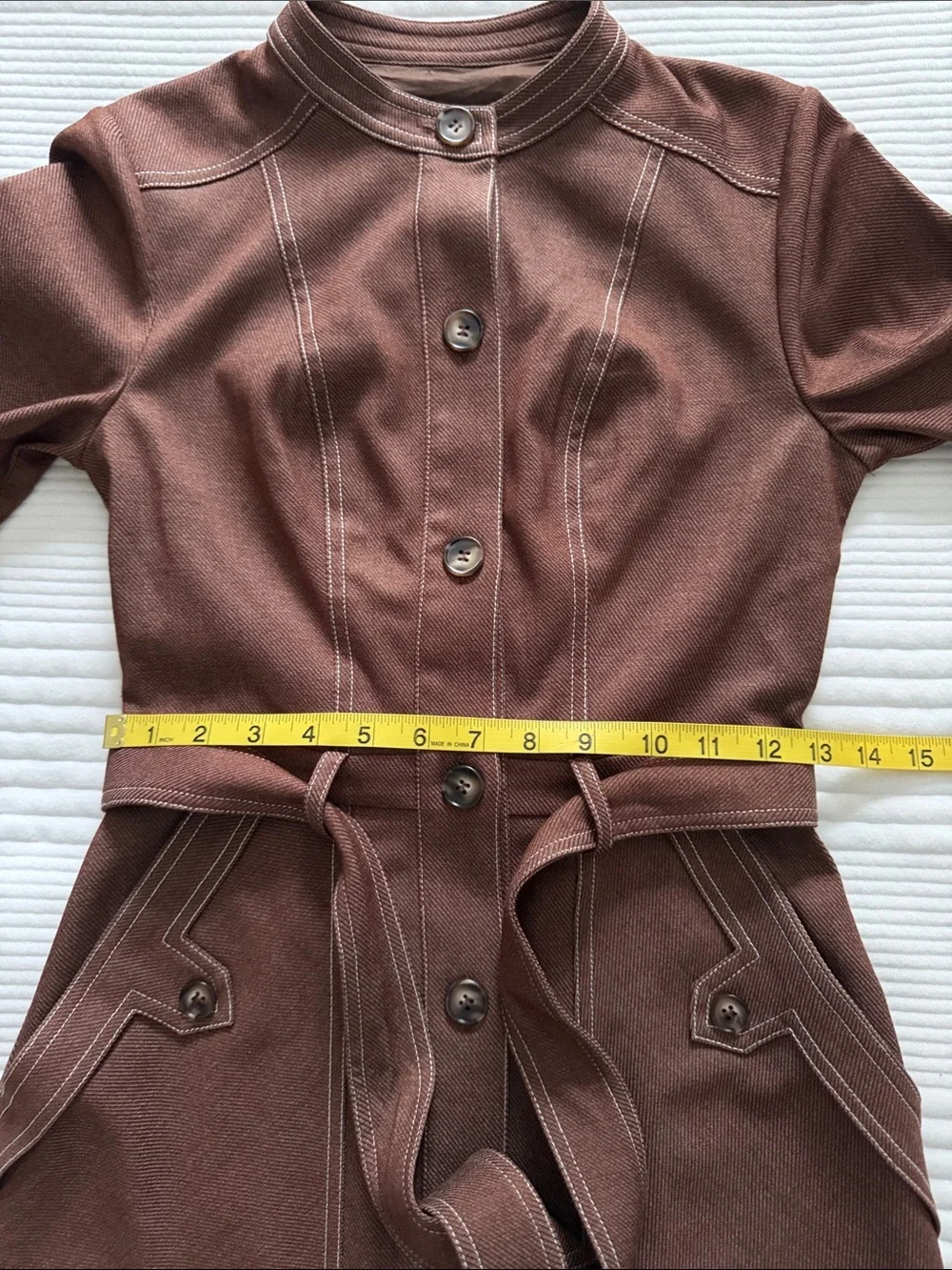 NWT Cartolina Harris Dress XXS Mocha Belted Utility Shirt Midi Quiet Luxury